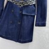 DIOR 2025 New autumn and winter denim suit jacket mid-length jacket