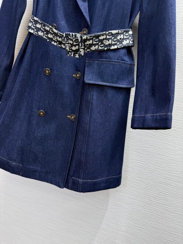 DIOR 2025 New autumn and winter denim suit jacket mid-length jacket