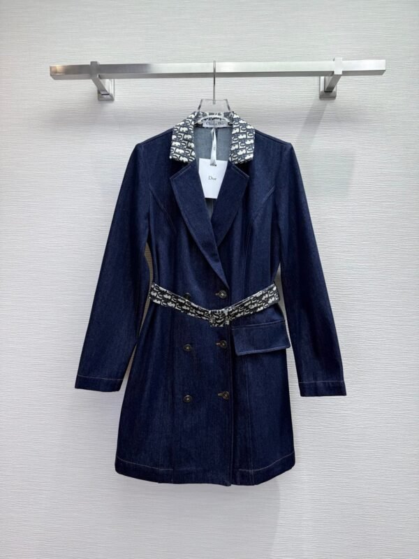 DIOR 2025 New autumn and winter denim suit jacket mid-length jacket
