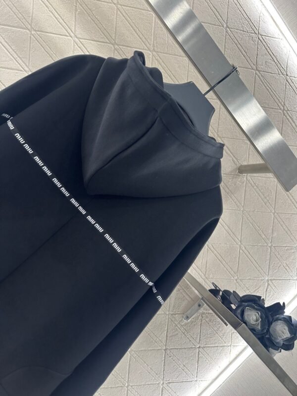 miumiu 2025 new arrivals high-quality hooded jacket with webbing