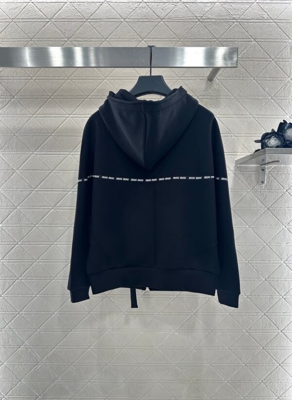 miumiu 2025 new arrivals high-quality hooded jacket with webbing