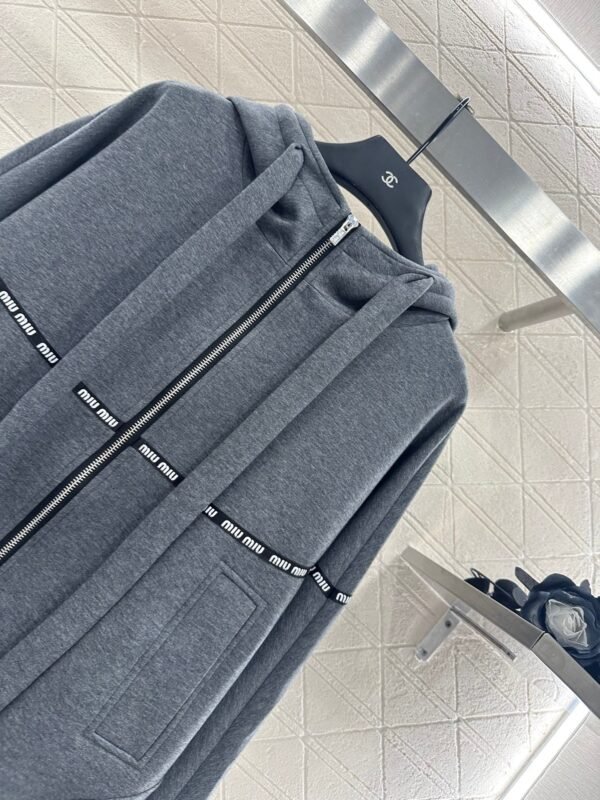 miumiu 2025 new arrivals high-quality hooded jacket with webbing