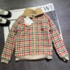 2025 Autumn and Winter Catwalk Style Colorful Plaid Lambswool Collar Jacket Premium Edition