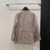 Loro Piana patchwork suede small stand collar vintage linen jacket