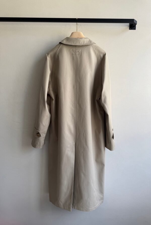 Miumiu 25 new double-sided windbreaker jacket, one side is windbreaker fabric and the other side is khaki plaid wool fabric, high-quality autumn and winter clothing