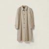 Miumiu 25 new double-sided windbreaker jacket, one side is windbreaker fabric and the other side is khaki plaid wool fabric, high-quality autumn and winter clothing