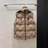 Burberry hooded stand collar plaid down vest jacket 90 down premium version high quality clothing