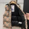 Burberry hooded stand collar plaid down vest jacket 90 down premium version high quality clothing