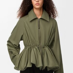 Loewe early autumn new arrival lapel waist jacket with drawstring waist design