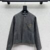 DIOR gray suit jacket with brooch high quality clothing