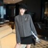 DIOR gray suit jacket with brooch high quality clothing