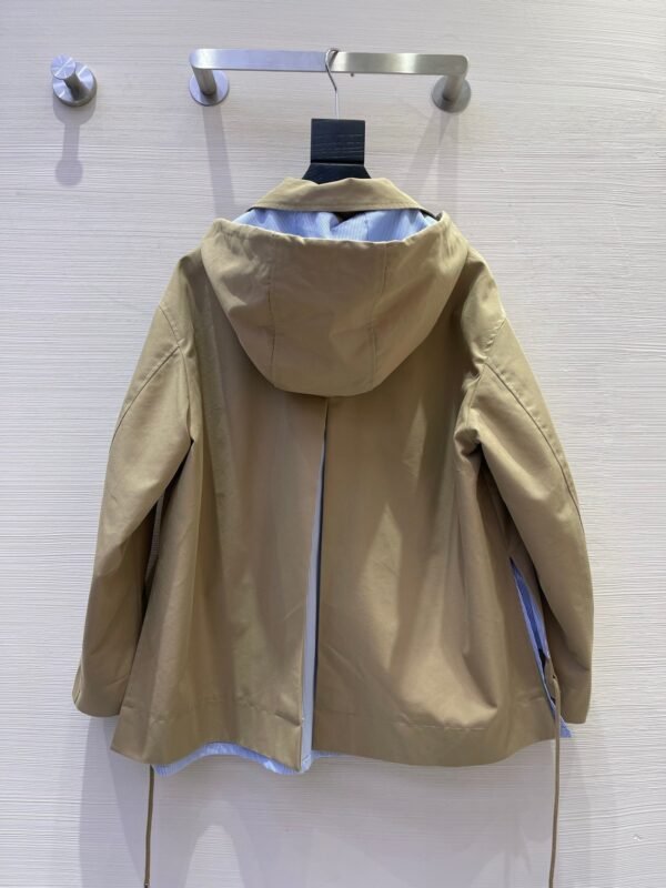 Loewe striped patchwork hooded windbreaker jacket