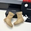 Chanel autumn and winter new double C chain pendant short boots upper cowhide material