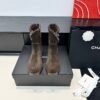Chanel autumn and winter new double C chain pendant short boots upper cowhide material