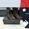 Chanel autumn and winter new double C chain pendant short boots upper cowhide material