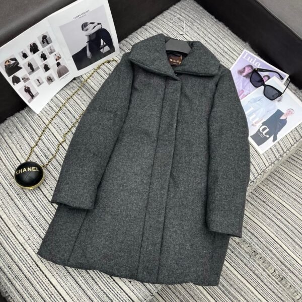 Loro Piana New style lapel wool down jacket mid-length coat lining 90% white goose down filling high-end quality