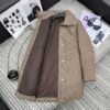 Loro Piana New style lapel wool down jacket mid-length coat lining 90% white goose down filling high-end quality