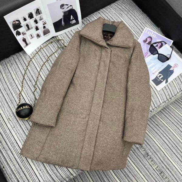 Loro Piana New style lapel wool down jacket mid-length coat lining 90% white goose down filling high-end quality