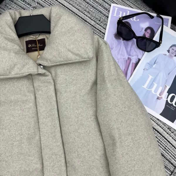 Loro Piana New style lapel wool down jacket mid-length coat lining 90% white goose down filling high-end quality