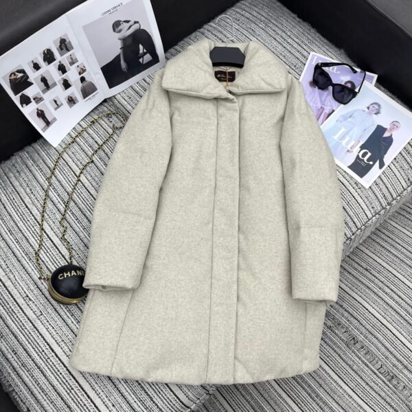 Loro Piana New style lapel wool down jacket mid-length coat lining 90% white goose down filling high-end quality
