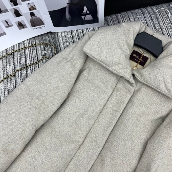 Loro Piana New style lapel wool down jacket mid-length coat lining 90% white goose down filling high-end quality