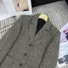 miumiu New herringbone lapel suit jacket with letter patch embroidery on the pockets High-end quality
