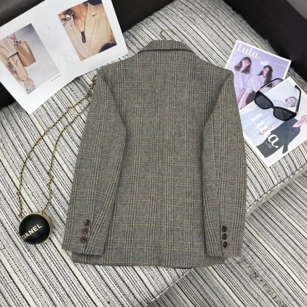 miumiu New herringbone lapel suit jacket with letter patch embroidery on the pockets High-end quality