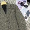 miumiu New herringbone lapel suit jacket with letter patch embroidery on the pockets High-end quality