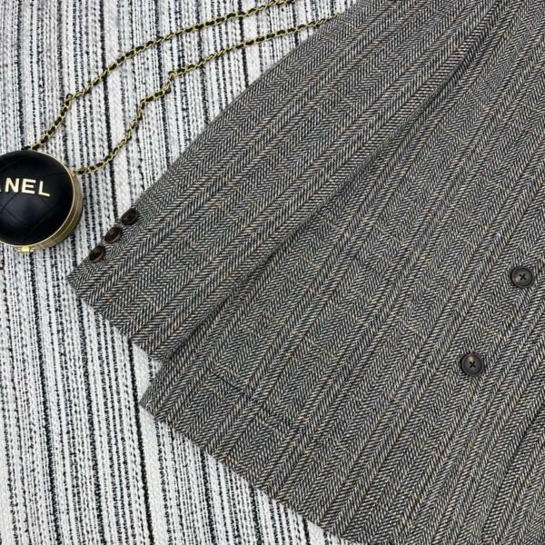 miumiu New herringbone lapel suit jacket with letter patch embroidery on the pockets High-end quality