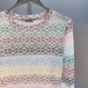 Loewe rainbow print mesh bottoming shirt is light and breathable