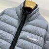 miumiu 2025 autumn and winter new logo embroidered lightweight down jacket with 90% white goose down filling