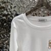 Loewe 2025 new round neck beaded long-sleeved top bottoming shirt