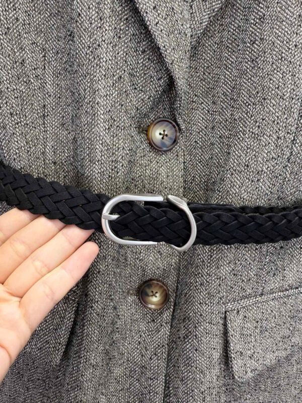 Brunello Cucinelli New autumn and winter herringbone suit jacket BC’s iconic handmade beaded decoration with genuine leather braided belt