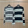 miumiu Tencel wool striped bottoming shirt