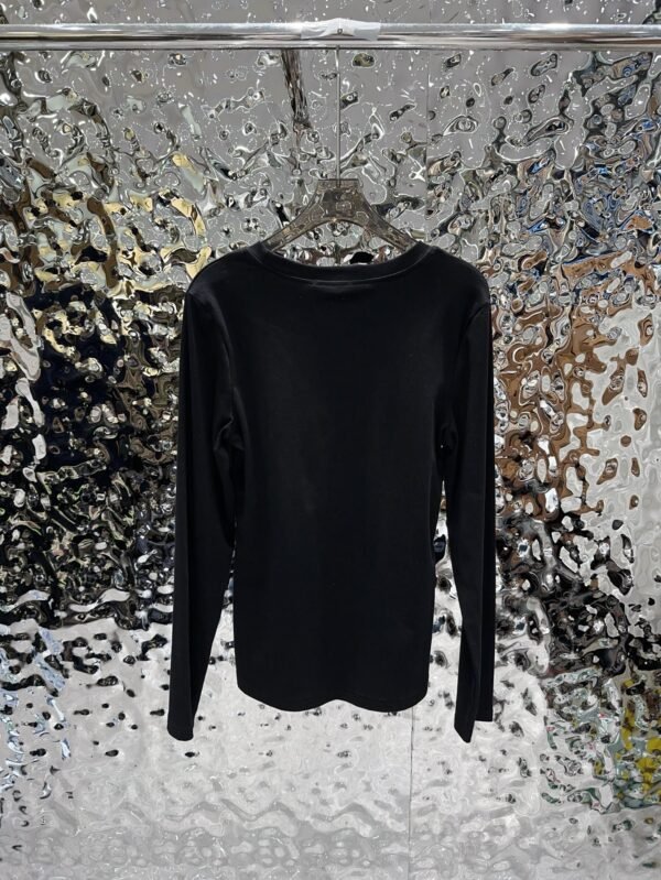 Loewe 2025 new round neck beaded long-sleeved top bottoming shirt