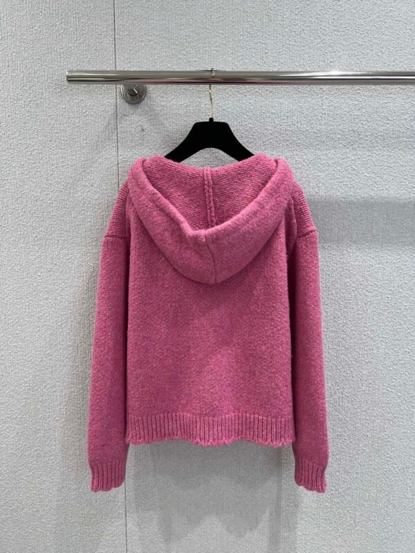 Chanel autumn and winter new micro-mark drawstring hooded knitted cardigan jacket high-quality clothing
