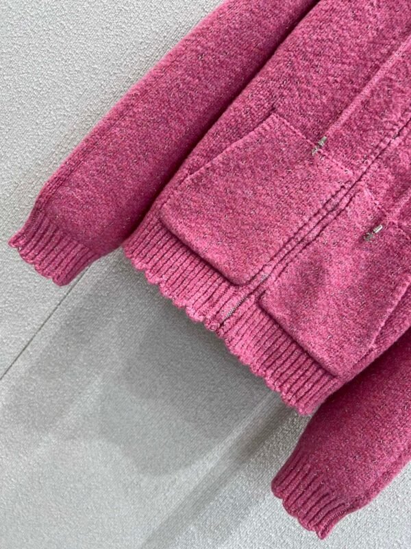 Chanel autumn and winter new micro-mark drawstring hooded knitted cardigan jacket high-quality clothing