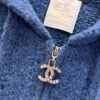 Chanel autumn and winter new micro-mark drawstring hooded knitted cardigan jacket high-quality clothing