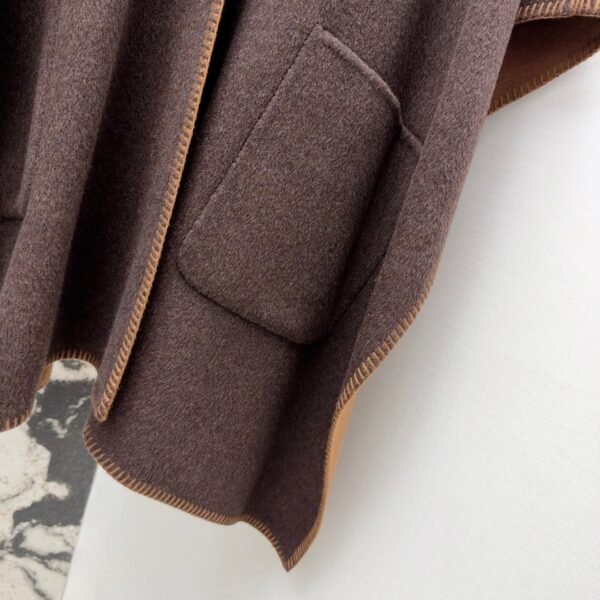 MaxMara autumn and winter new high-end minimalist style double-sided nylon cape jacket double-sided nylon cashmere wool fabric