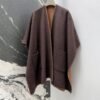 MaxMara autumn and winter new high-end minimalist style double-sided nylon cape jacket double-sided nylon cashmere wool fabric