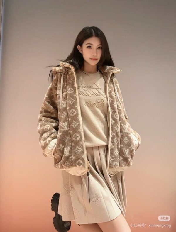 Louis Vuitton Khaki Monochrome Lambswool Hooded Jacket