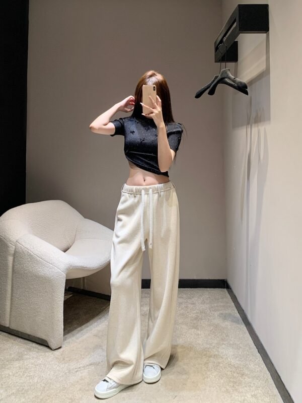 Chanel Fall/Winter New Double C Metal Drawstring Wool Casual Pants – High Quality