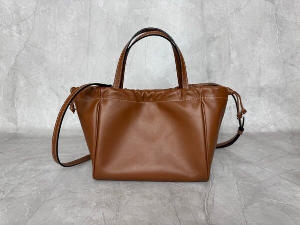 Celine Mini Shopping Bag, CABAS TRIOMPHE Small Smooth Calfskin Drawstring Bag, Premium Version. Dimensions: 22 x 17 x 15 cm
