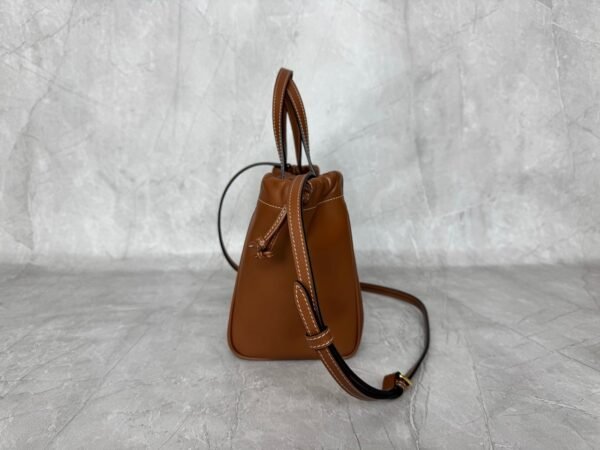 Celine Mini Shopping Bag, CABAS TRIOMPHE Small Smooth Calfskin Drawstring Bag, Premium Version. Dimensions: 22 x 17 x 15 cm
