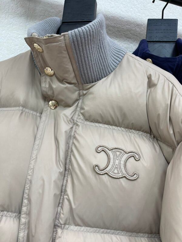 Celine’s new winter color-blocked knitted down jacket