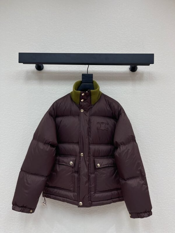 Celine’s new winter color-blocked knitted down jacket