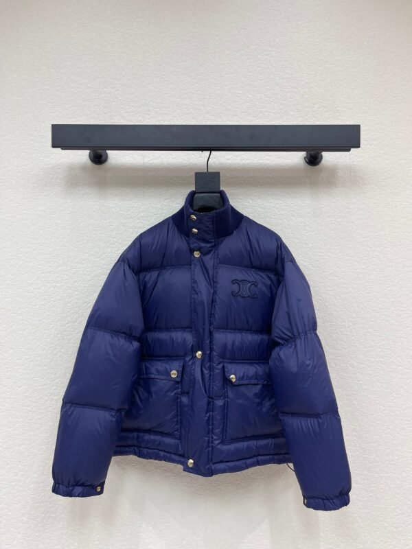 Celine’s new winter color-blocked knitted down jacket