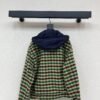 Miu Miu Fall/Winter New Classic Plaid Print Jacket Hooded Coat