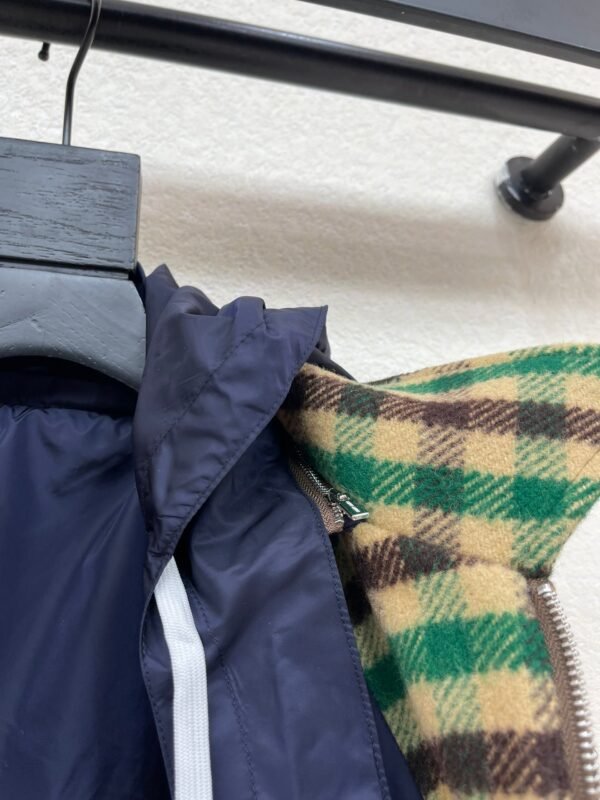 Miu Miu Fall/Winter New Classic Plaid Print Jacket Hooded Coat