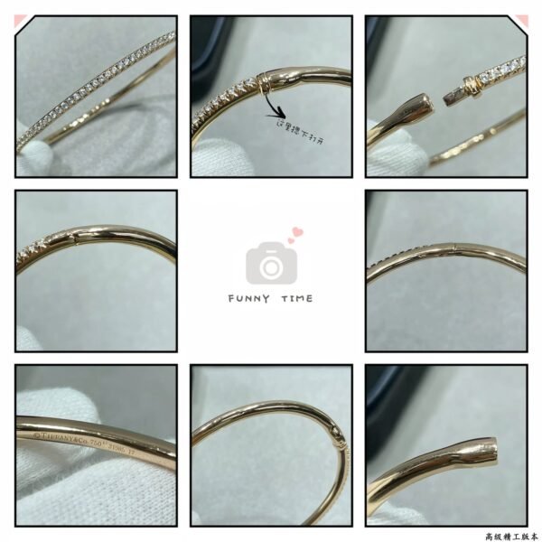 Tiffany Segmented Diamond Bangle, High-End Version 1:1 Quality